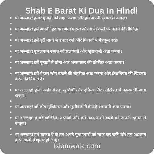 Shab E Barat Ki Dua In Hindi