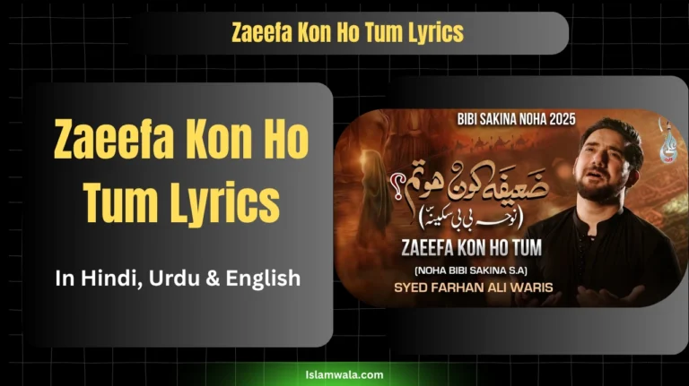 Zaeefa Kon Ho Tum Lyrics