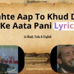 Chahte Aap To Khud Daud Ke Aata Pani Lyrics